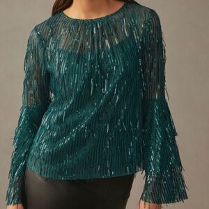 Eva Franco Sequin Fringe Top sz M